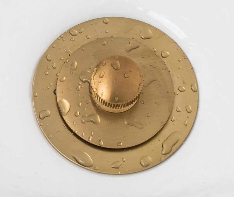 Artiwell Lift & Turn Tub Trim Set with Two-Hole Overflow Faceplate, All Brass Bathtub Conversion Kit Assembly with 2-Hole Overflow Face Plate and Universal Fine/Coarse Thread (Brushed Gold) - Image 5